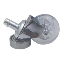 1.5 2 3Inch Clrear PU Transparent Mute Swivel Wheels Furniture Caster With Brake